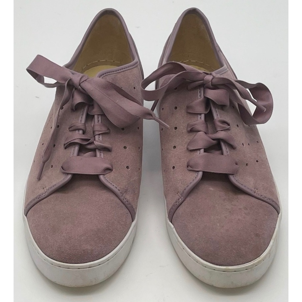 VIONIC‎ Keke Sneakers Women 9.5 Mauve Suede Ribbon Lace Perforated Shoes Pastel